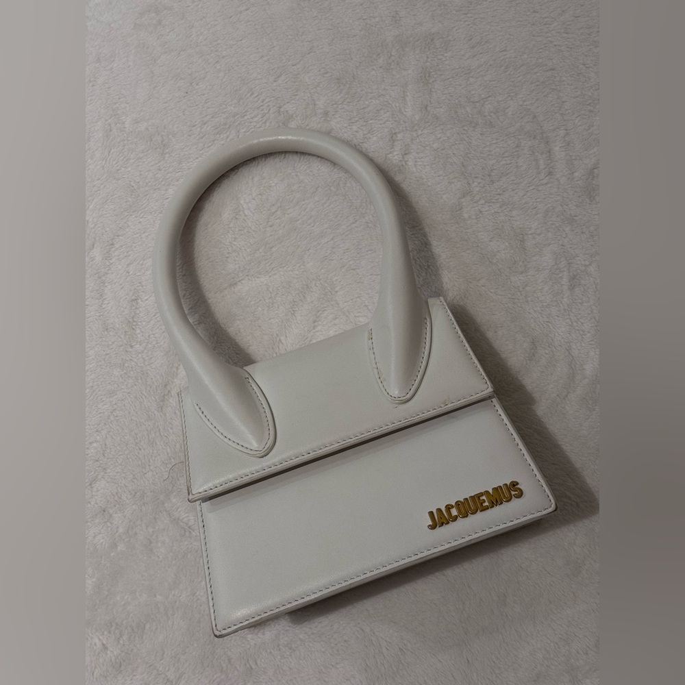 Jacquemus Cream Mini Bag with Gold Logo